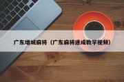 广东增城麻将（广东麻将速成教学视频）