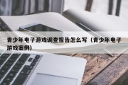 青少年电子游戏调查报告怎么写（青少年电子游戏案例）
