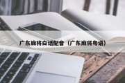 广东麻将白话配音（广东麻将粤语）