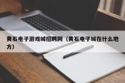 黄石电子游戏城招聘网（黄石电子城在什么地方）
