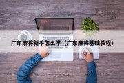 广东麻将新手怎么学（广东麻将基础教程）