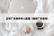 正宗广东麻将单人直播（播放广东麻将）